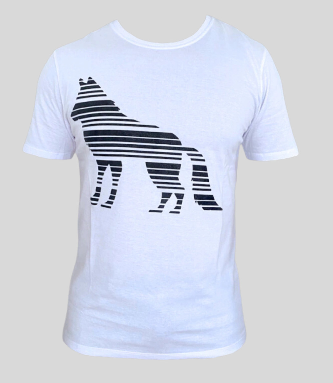 CAMISETA MASC TOUCH LOBO BRILHO ACOSTAMENTO - BRANCA REF.96102026 — Branco