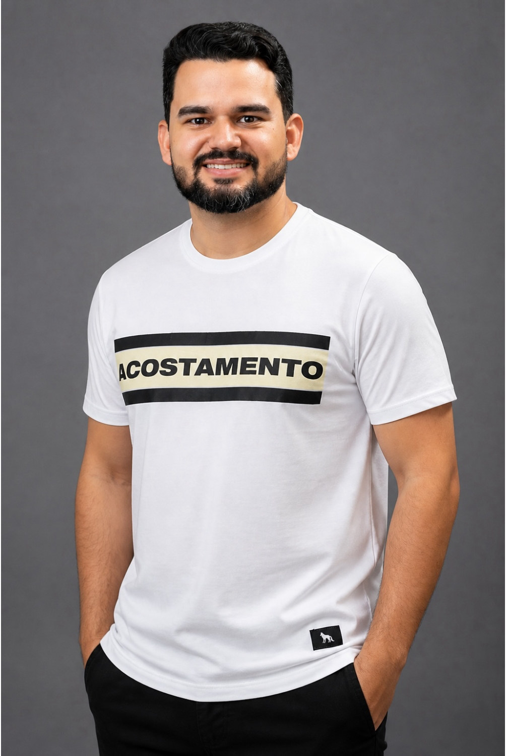 CAMISETA MASC. ELASTANO ACOSTAMENTO - BRANCA REF.96102131 — Branco