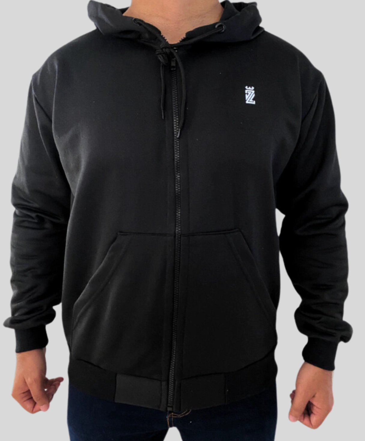 CASACO MOLETOM ZIPER CAPUZ DOMZALE - PRETO REF.50360 — Preto