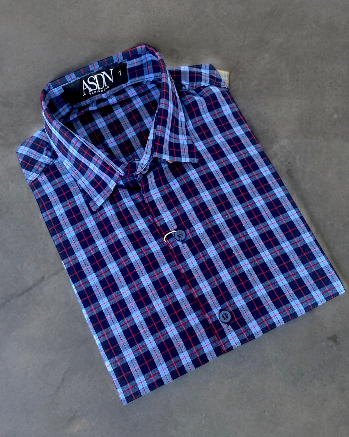 CAMISA XADREZ MANGA CURTA - AZUL REF.80730 — Azul