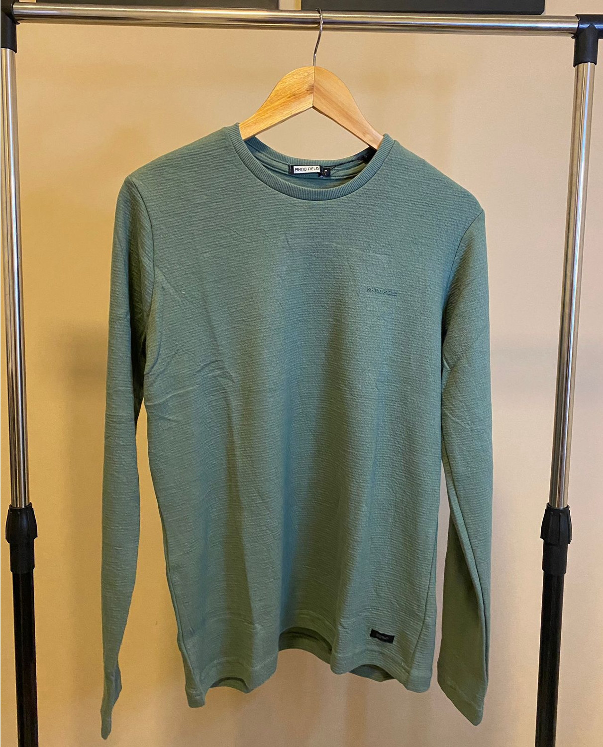 CAMISETA MASC. TRICOT CONFORT MANGA LONGA - VERDE ABACATE REF.90220 — Verde