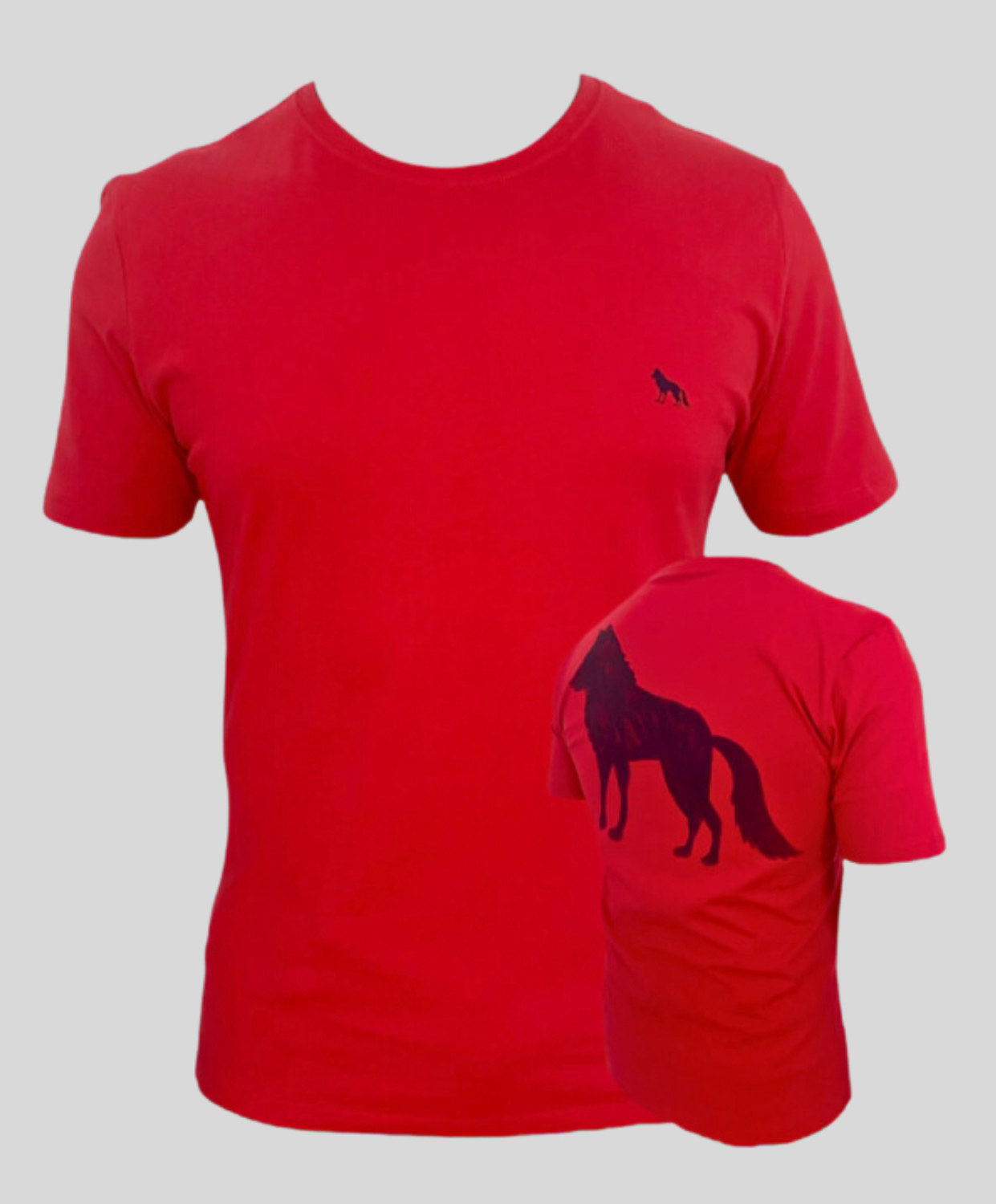 CAMISETA MASC ACOSTAMENTO LOBO NAS COSTAS - VERMELHO HIBISCO REF. 96102190 — Vermelho