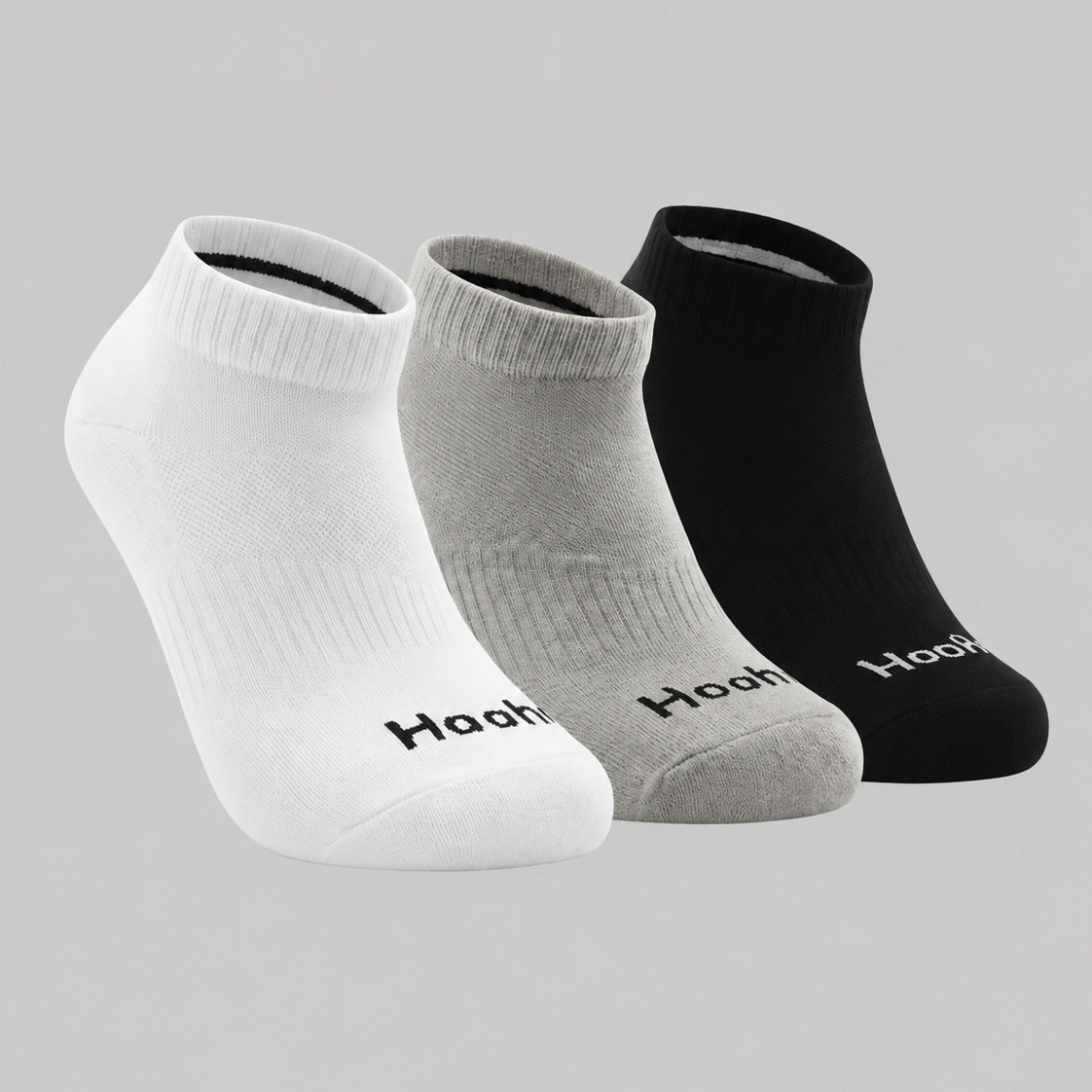 Kit 3 Pares Meias Cores Neutras Cano Curto Unissex Hoahi REF.19087 — Sortido