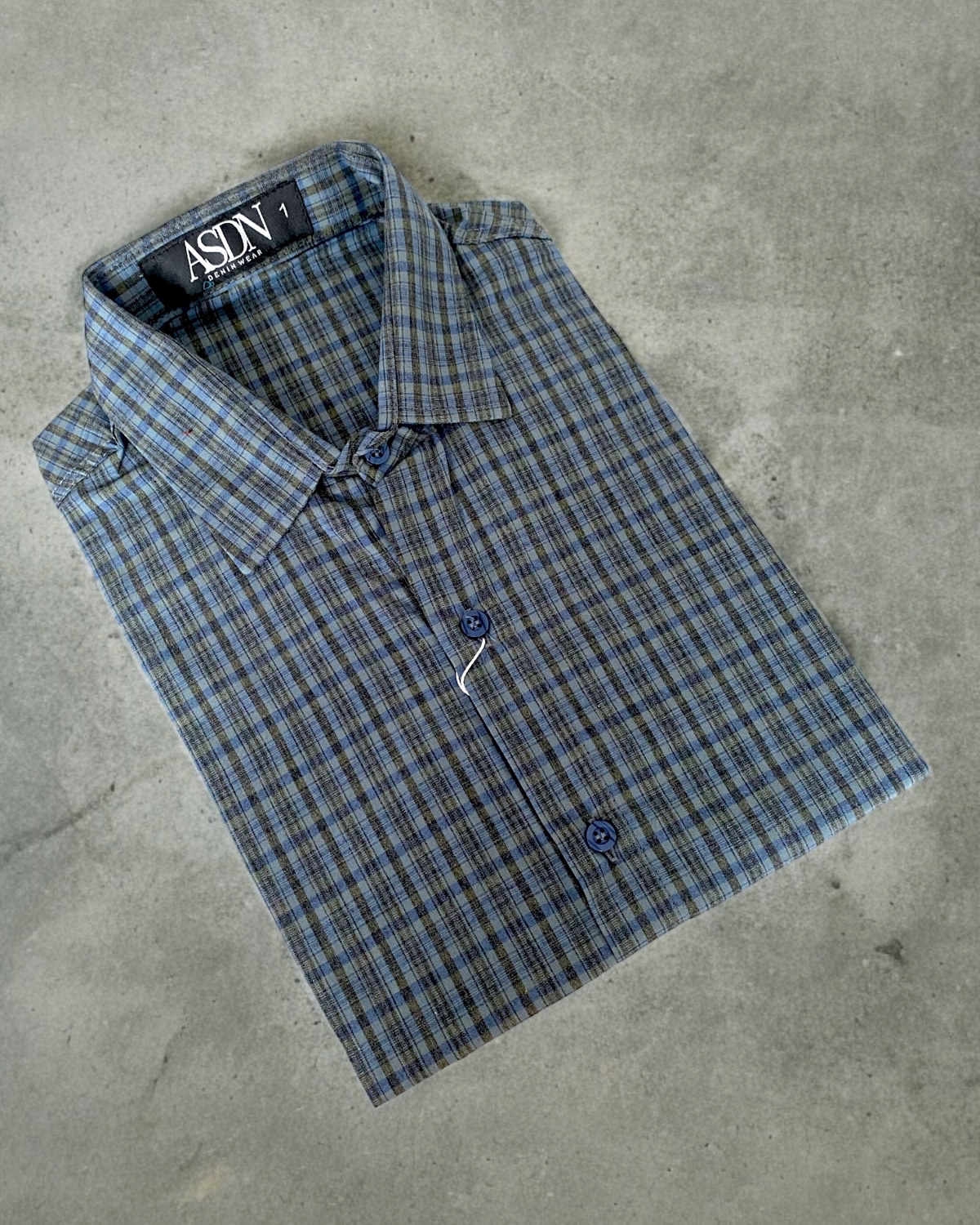 CAMISA XADREZ MANGA CURTA - PETRÓLEO REF.80730 — Azul Petróleo