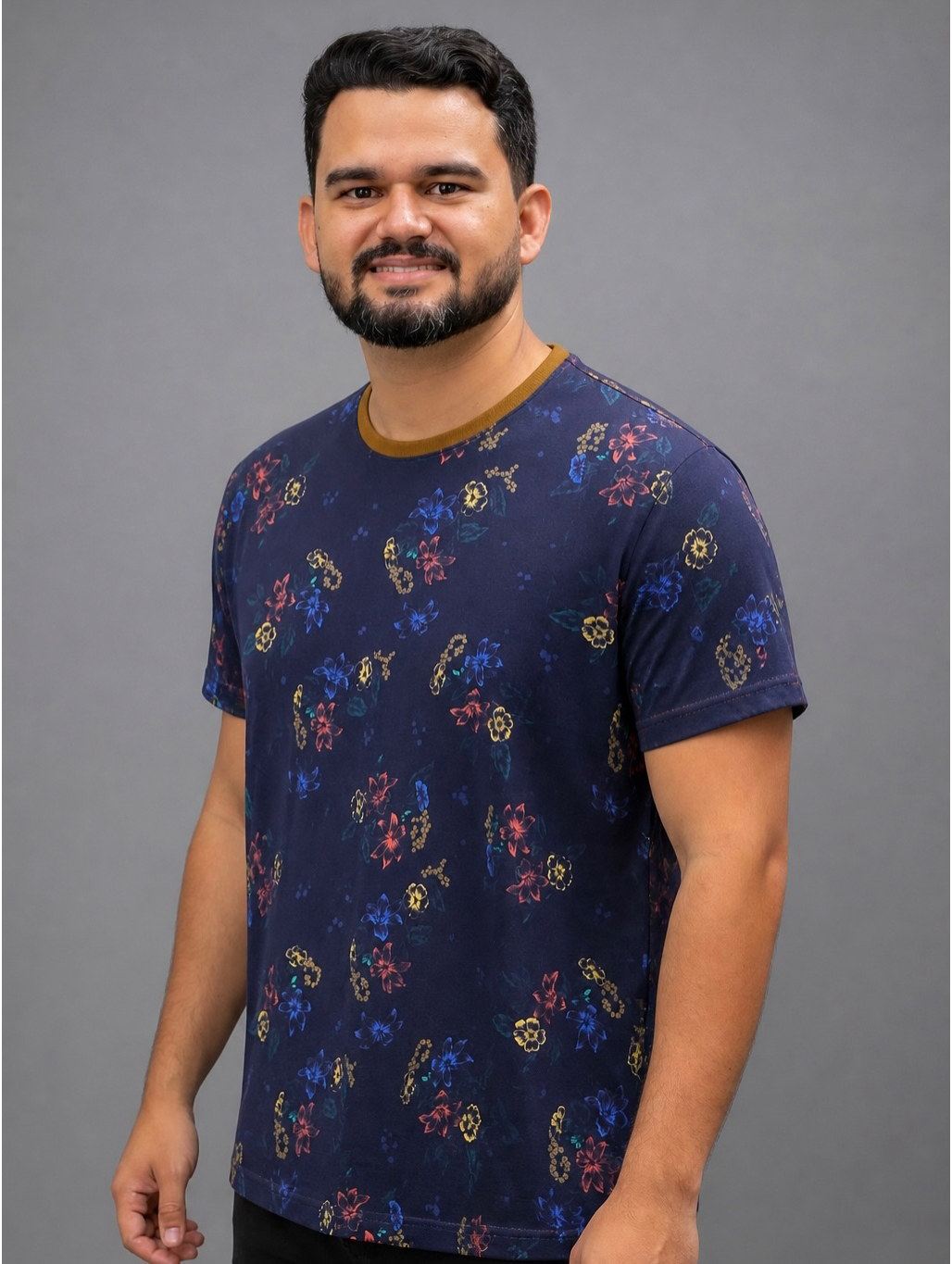 T-SHIRT ESTAMPA DIGITAL BLACK JACK - MARINHO REF.0133 — Marinho